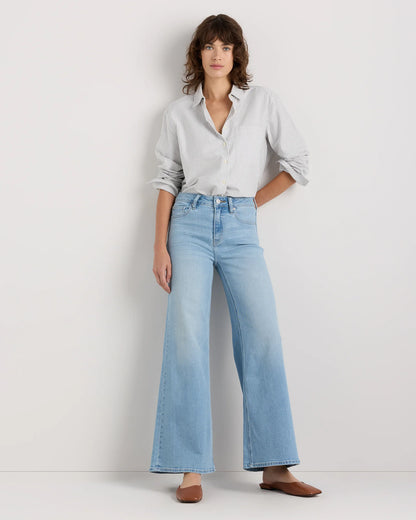 Bella Stretch Palazzo Jeans - 24 / Frosted Blue