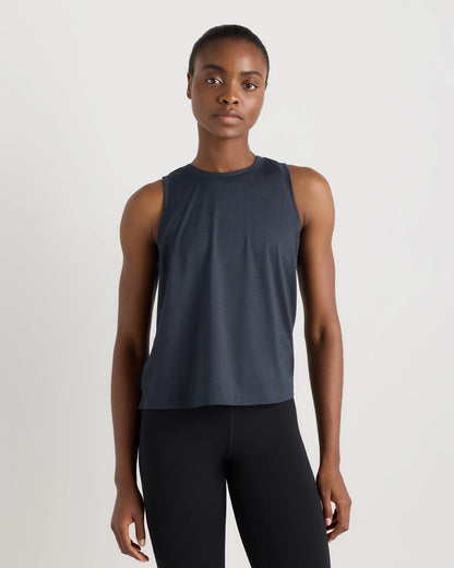 Flowknit Breeze High-Neck Tank - XS / Heather Deep Navy