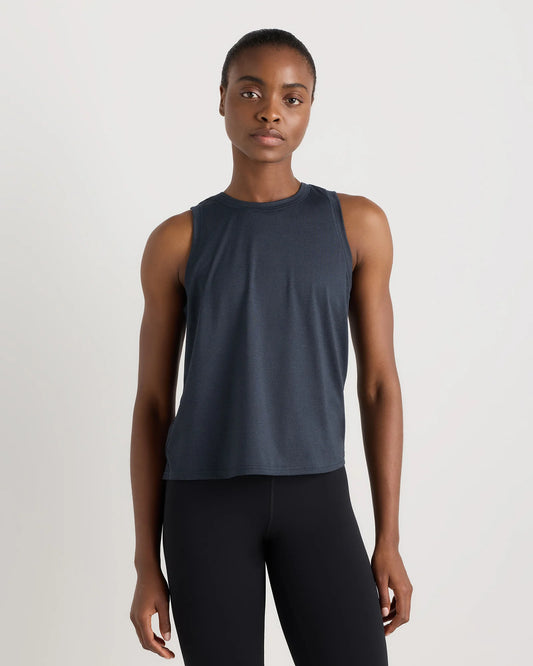 Flowknit Breeze High-Neck Tank - XS / Heather Deep Navy