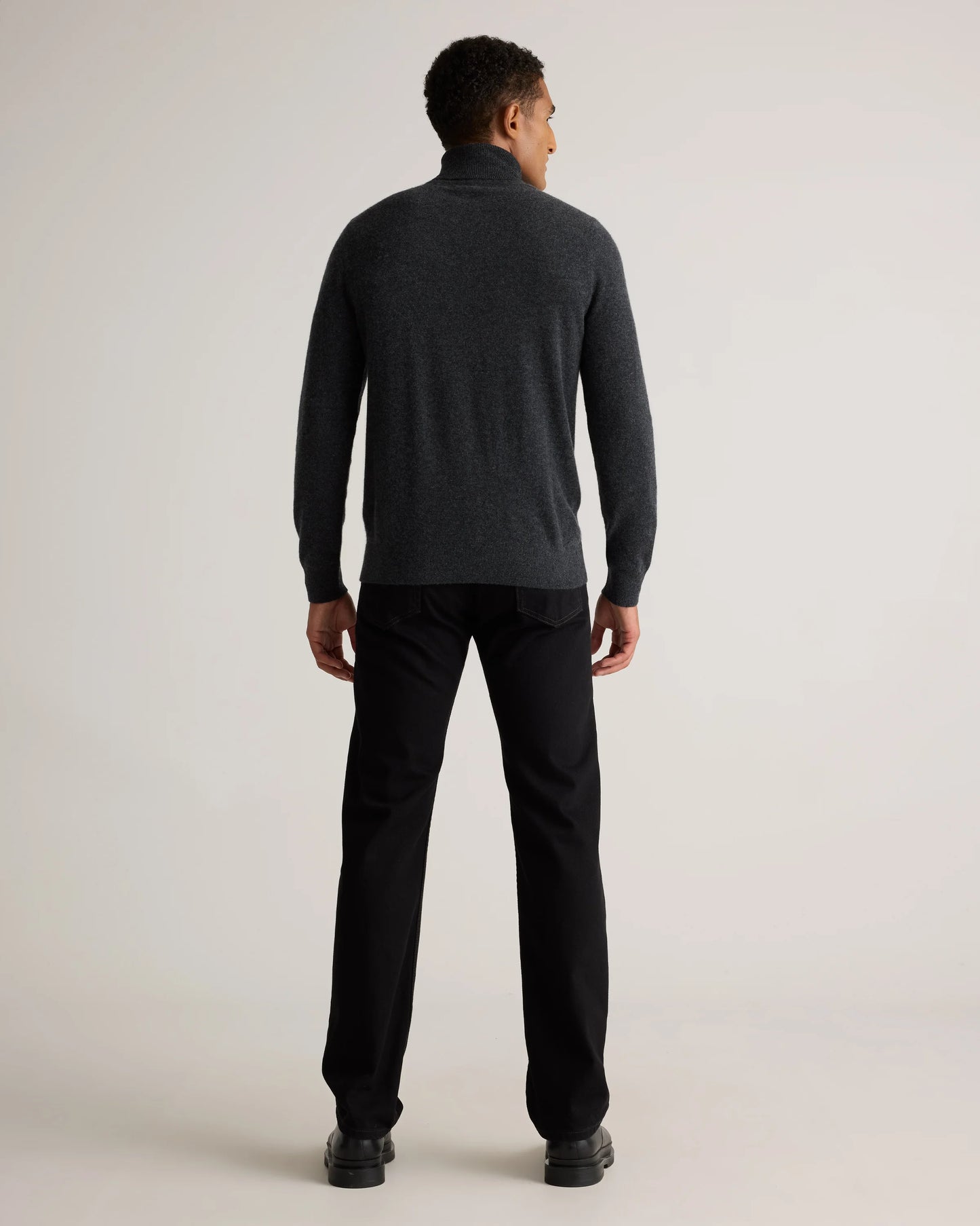 Mongolian Cashmere Turtleneck Sweater - S / Black