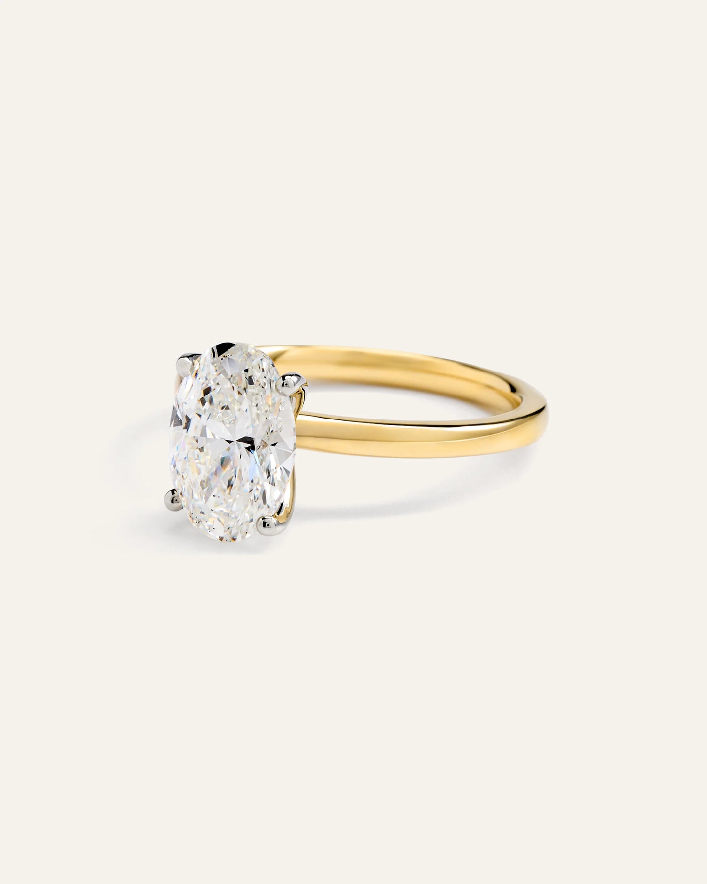 Lab Grown Diamond Oval Comfort Fit Engagement Ring - 2.5ct - 4 / Yellow Gold