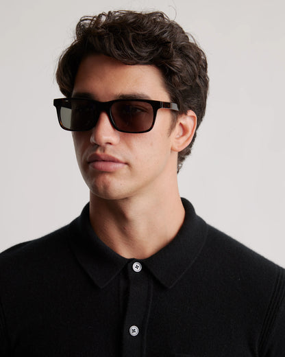 River Polarized Acetate Sunglasses - One Size / Tortoise with Green lens