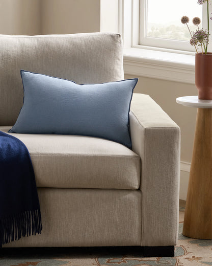 Contrast European Linen Pillow Cover - 12x20 / Sage/Pine