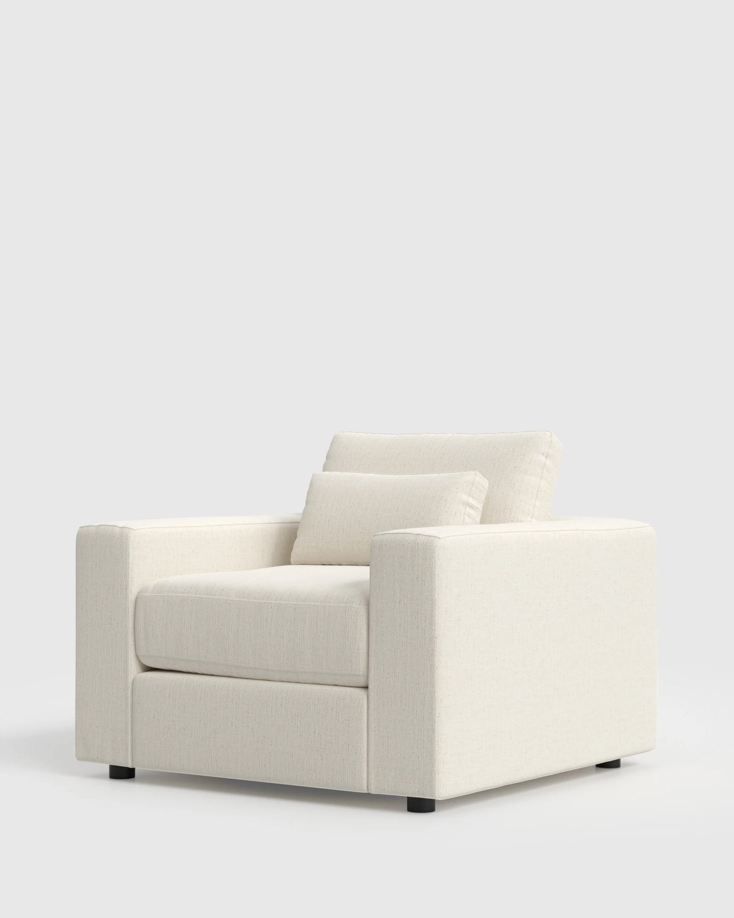 Ashford Deep Seat Chair and a Half in Performance Chenille Linen Blend - 46" / Snow