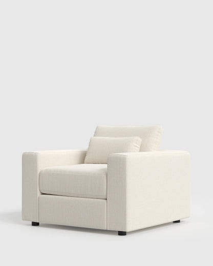 Ashford Deep Seat Chair and a Half in Performance Chenille Linen Blend - 46" / Snow