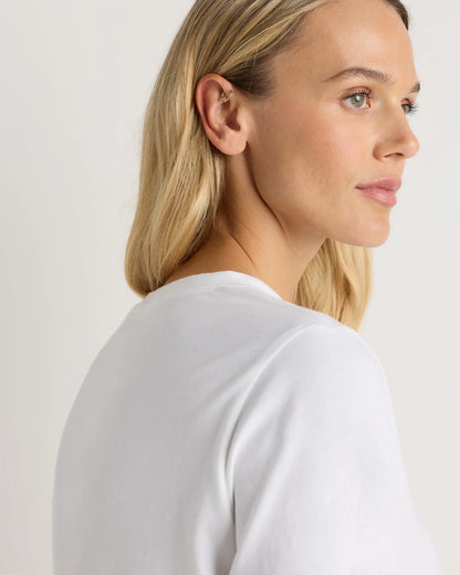 100% Organic Cotton Long Sleeve Swing Tee - XS / Classic White