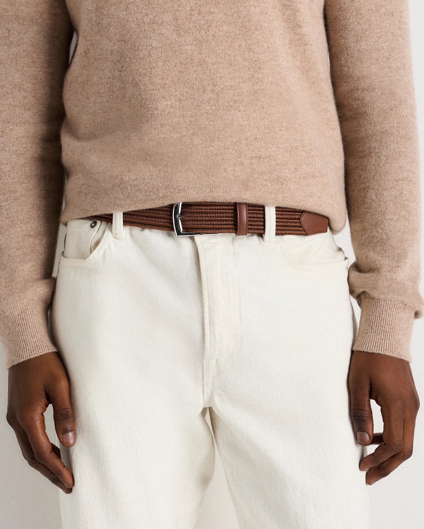 James Woven Stretch Belt - 30 / Black