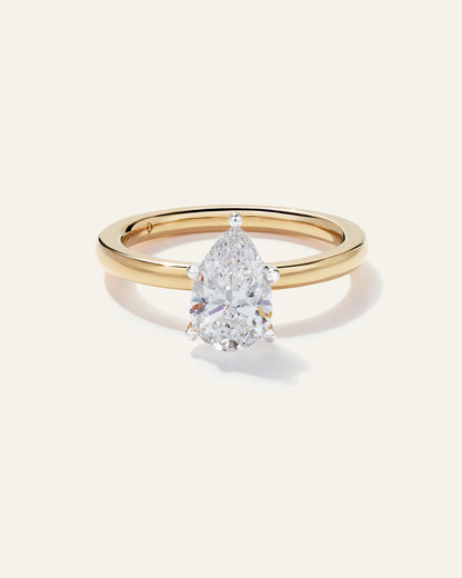 Lab Grown Diamond Pear Comfort Fit Engagement Ring - 1.5ct - 4 / Yellow Gold