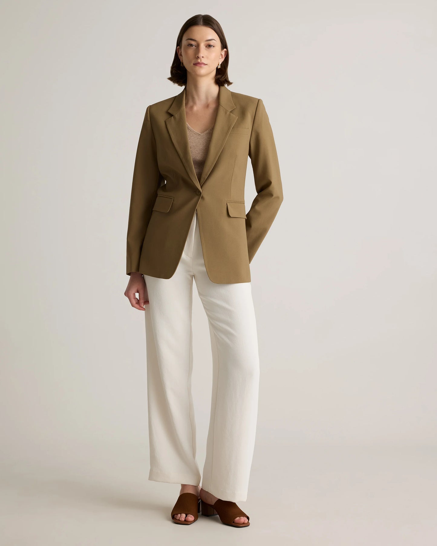 Italian Wool Long Blazer - XS / Sahara Camel