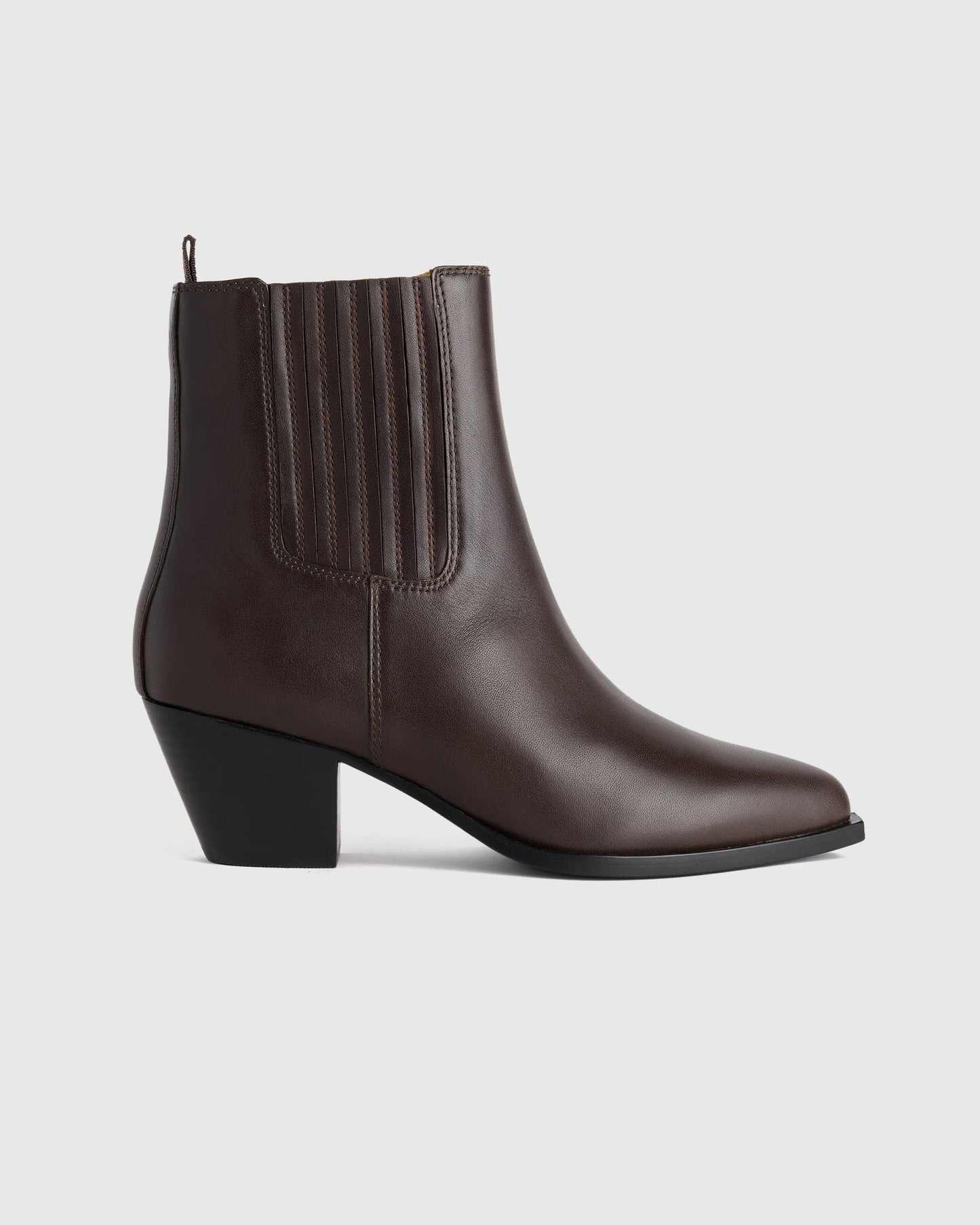Italian Leather Western Chelsea Ankle Boot - 5 / Coffee Bean