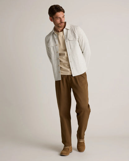 Cotton Pique Knit Overshirt - XS / Heather Charcoal