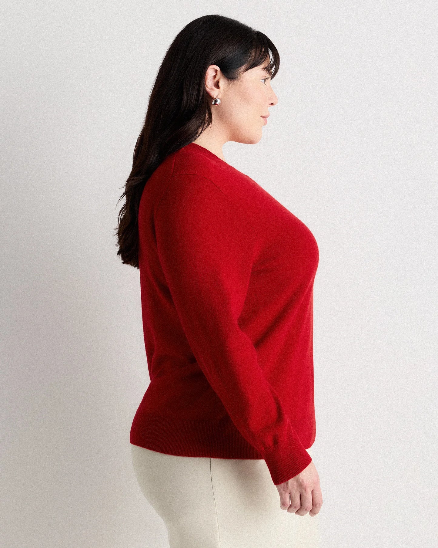 Mongolian Cashmere Crewneck Sweater - 1X / Pale Custard Yellow