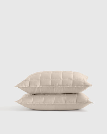 Bamboo Box Quilted Sham Set - Standard / Sage