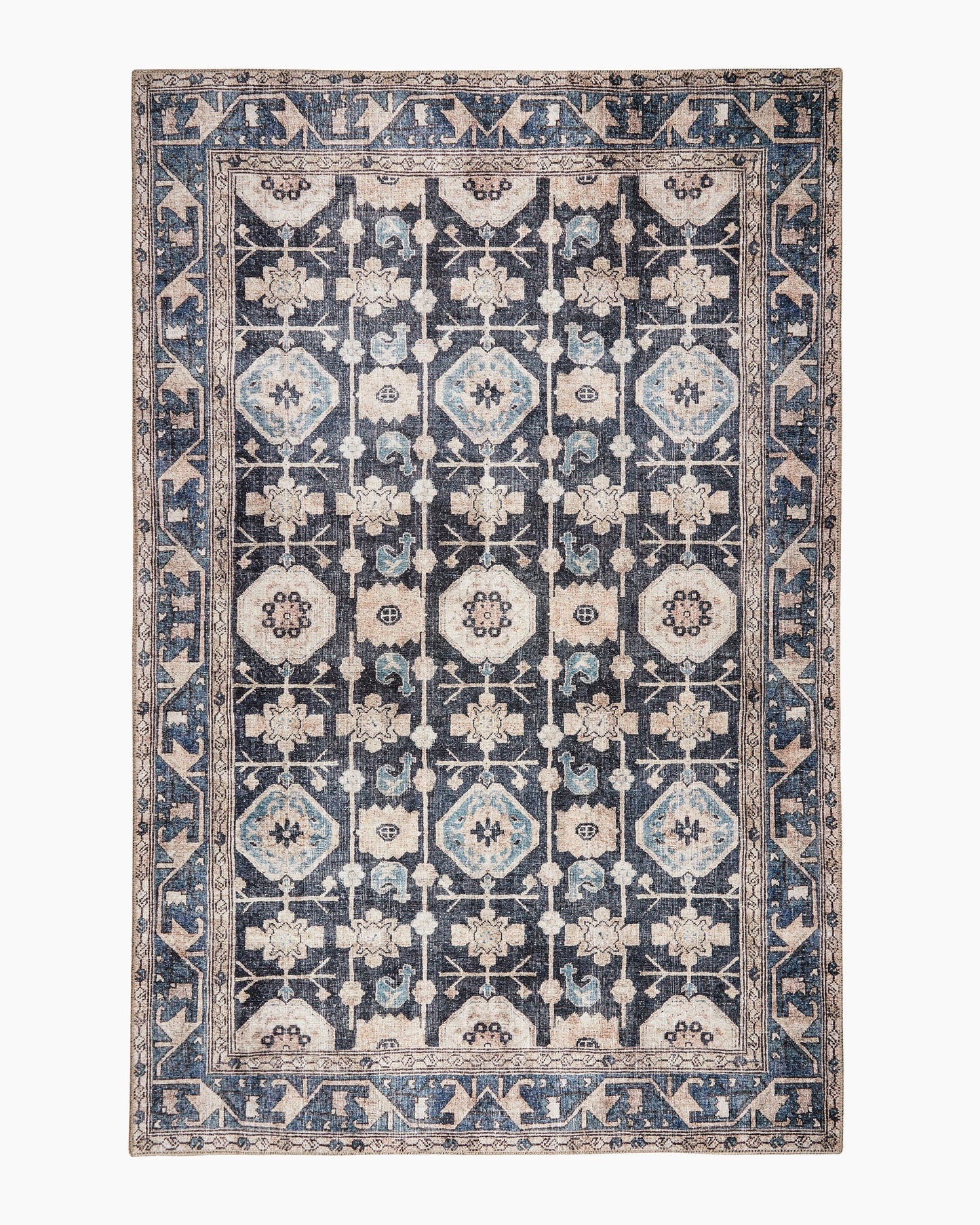Calder Washable Rug - 3'9" x 5'6" / Navy