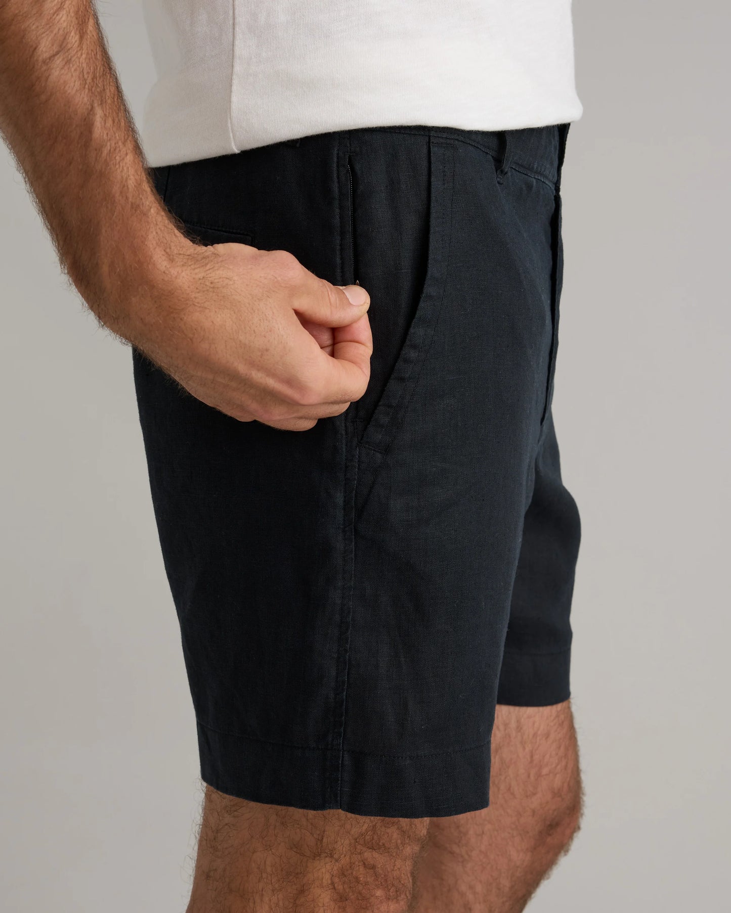 100% European Linen Trouser Shorts - 7" - S / Bayberry Olive