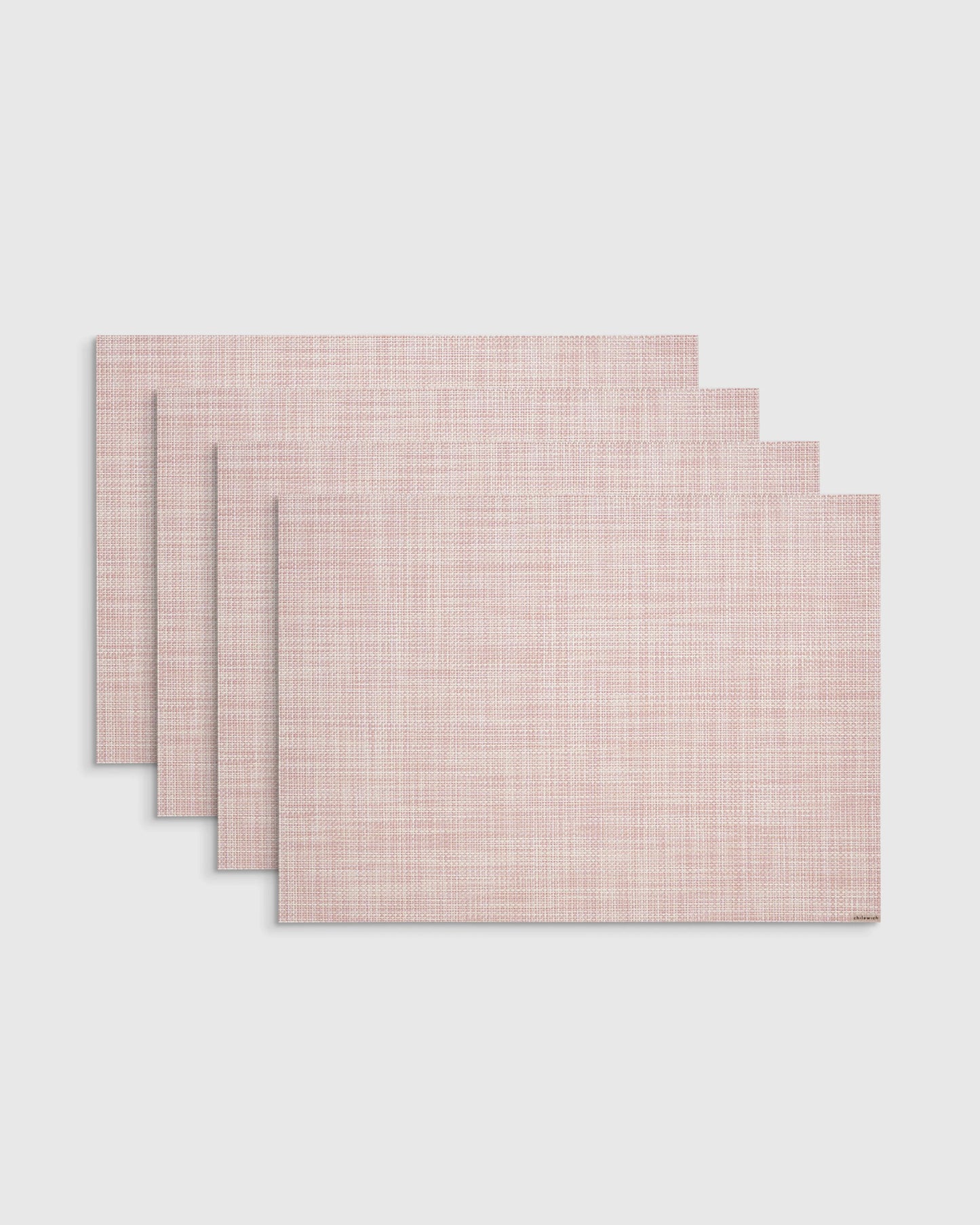 Mini Basketweave Easy-Care Rectangular Placemat, Set of 4 by Chilewich - One Size / Parchment