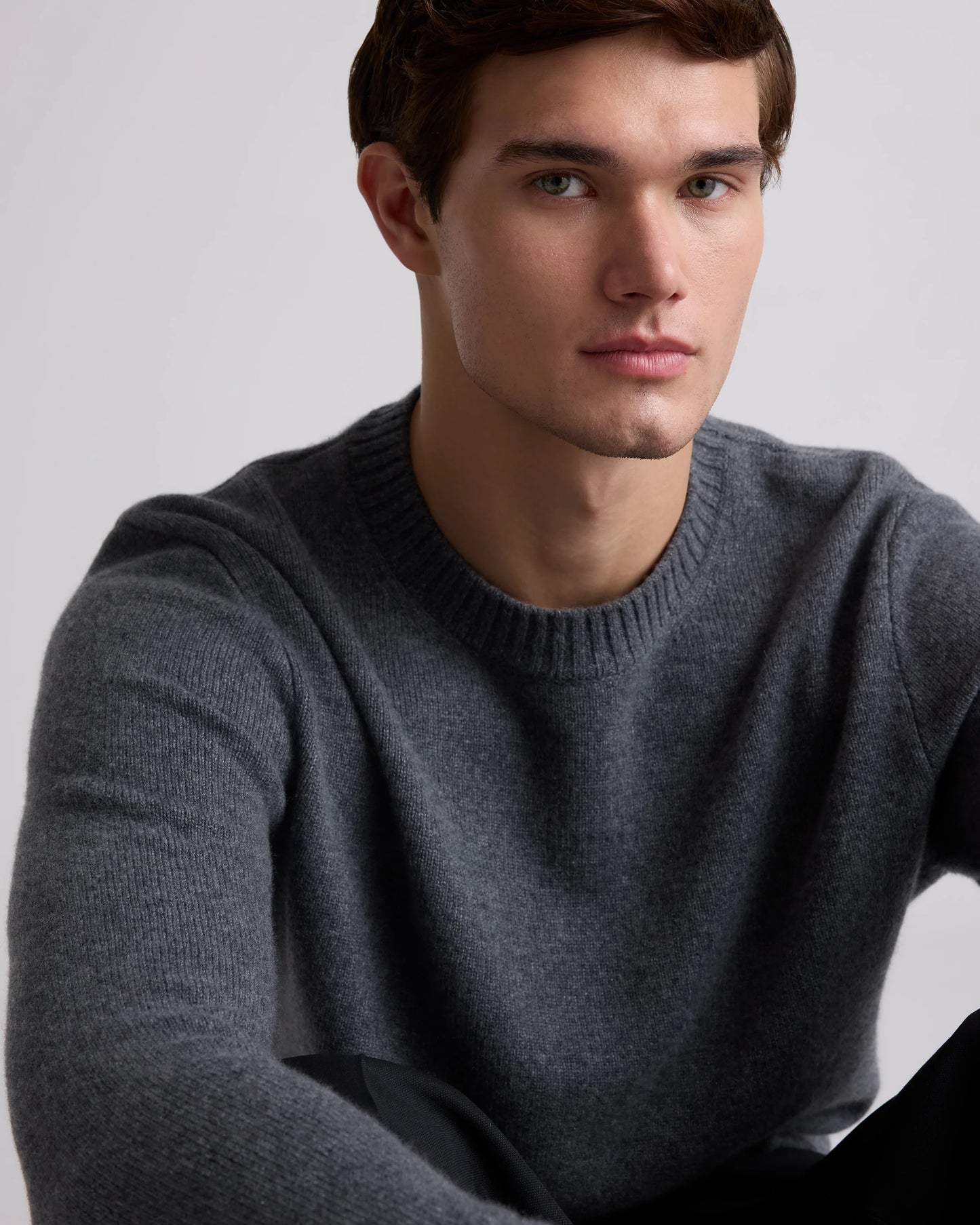 Luxe Baby Cashmere Crewneck Sweater - S / Heather Pewter
