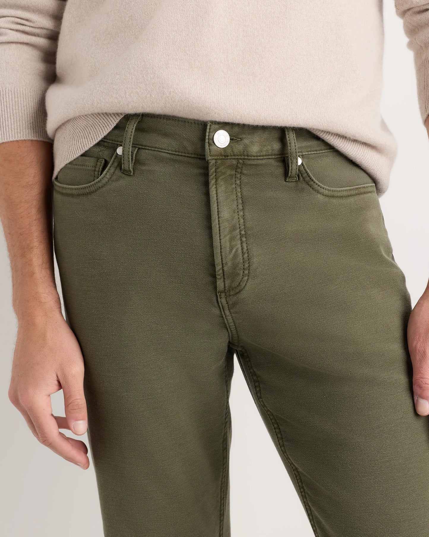 French Terry 5-Pocket Pants - Slim - 30X30 / Bayberry Olive