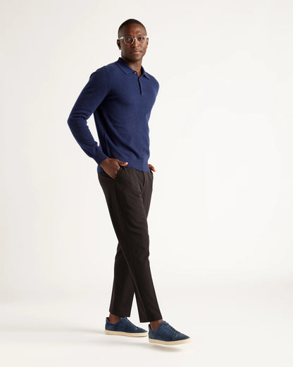 Mongolian Spring Cashmere Polo Sweater - S / Navy
