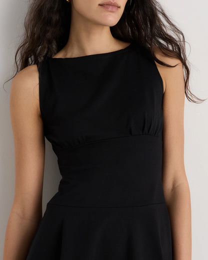 Organic Stretch Jersey Drop Waist Mini Dress - XS / Espresso