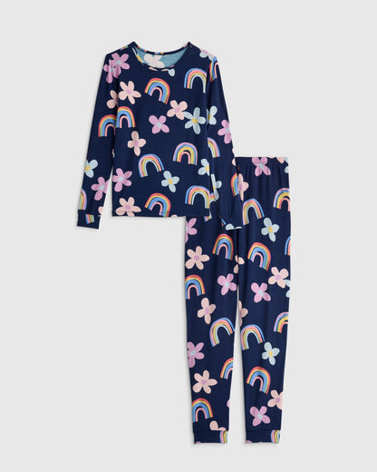 Bamboo Long Sleeve and Pant Pajama Set - 6 / Wildflower Dreams