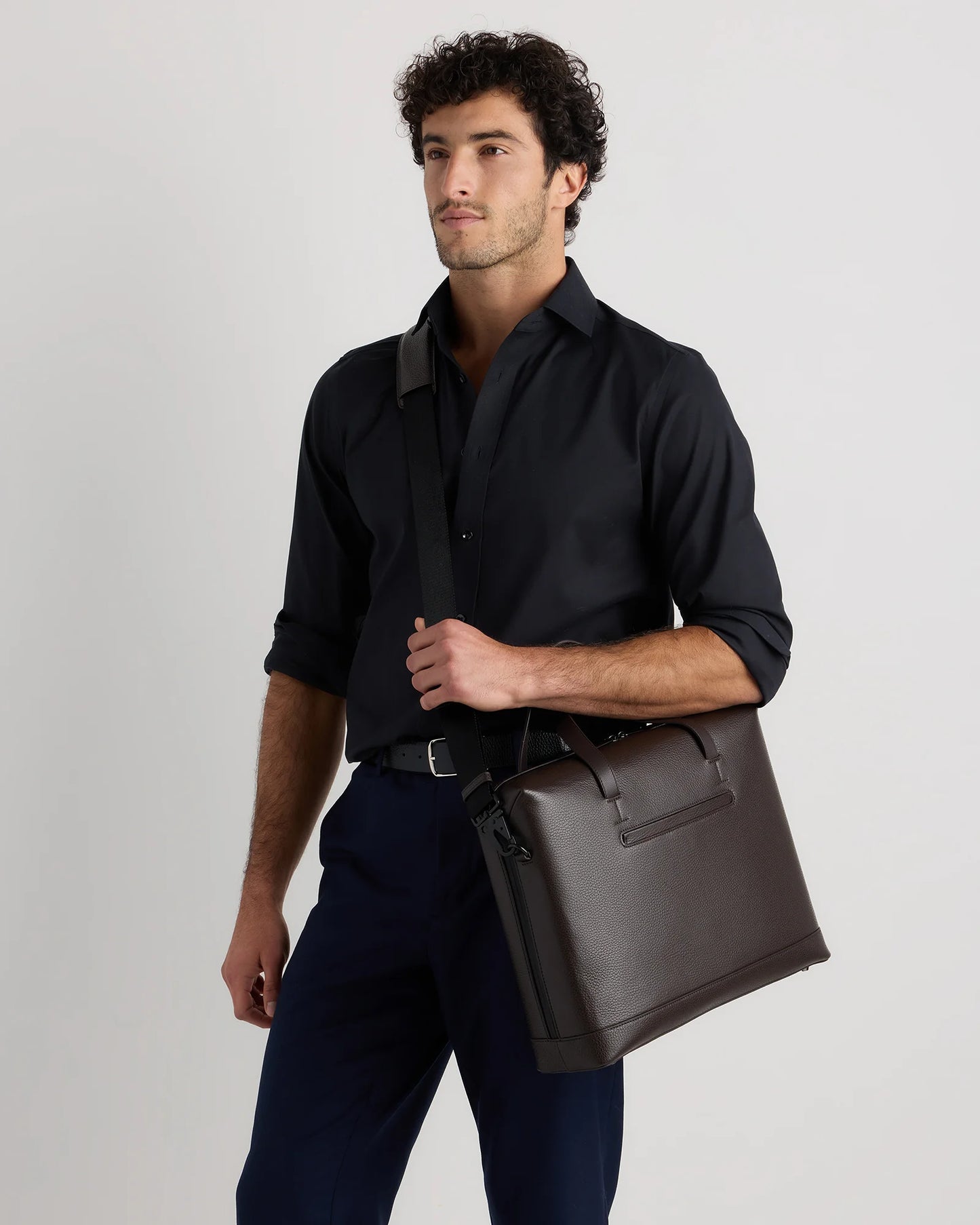 Excursion Italian Leather Slim Laptop Bag - One Size / Hickory