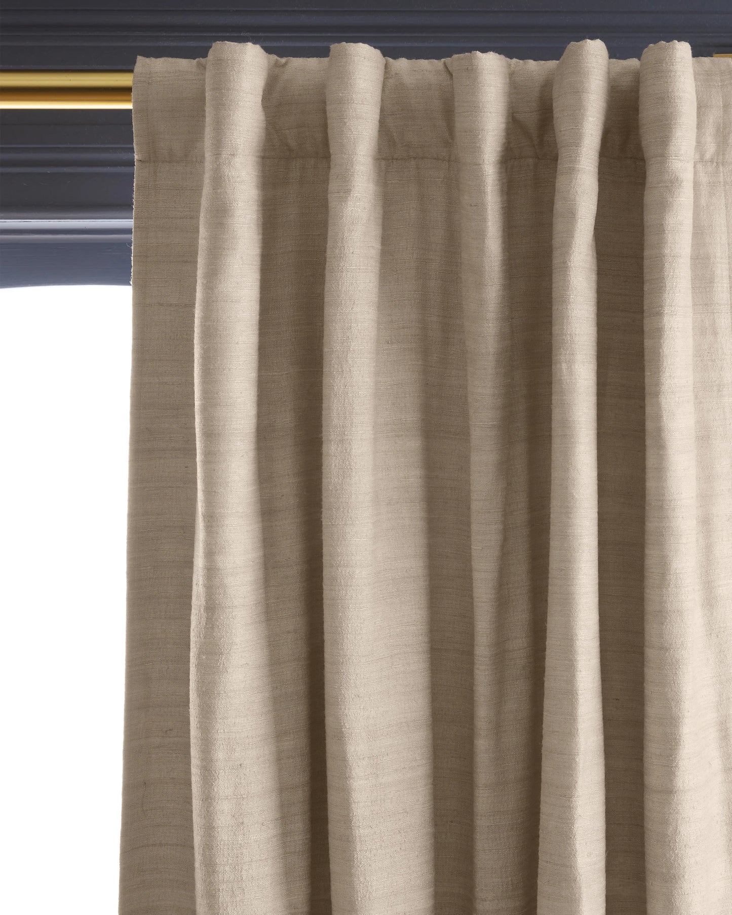 Raw Silk Room Darkening Curtain - Single Panel - 48x84 / Ivory
