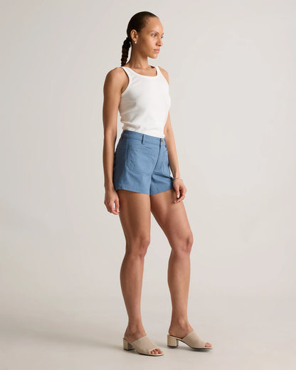 Stretch Cotton Chino Patch Pocket Shorts - 0 / Frost