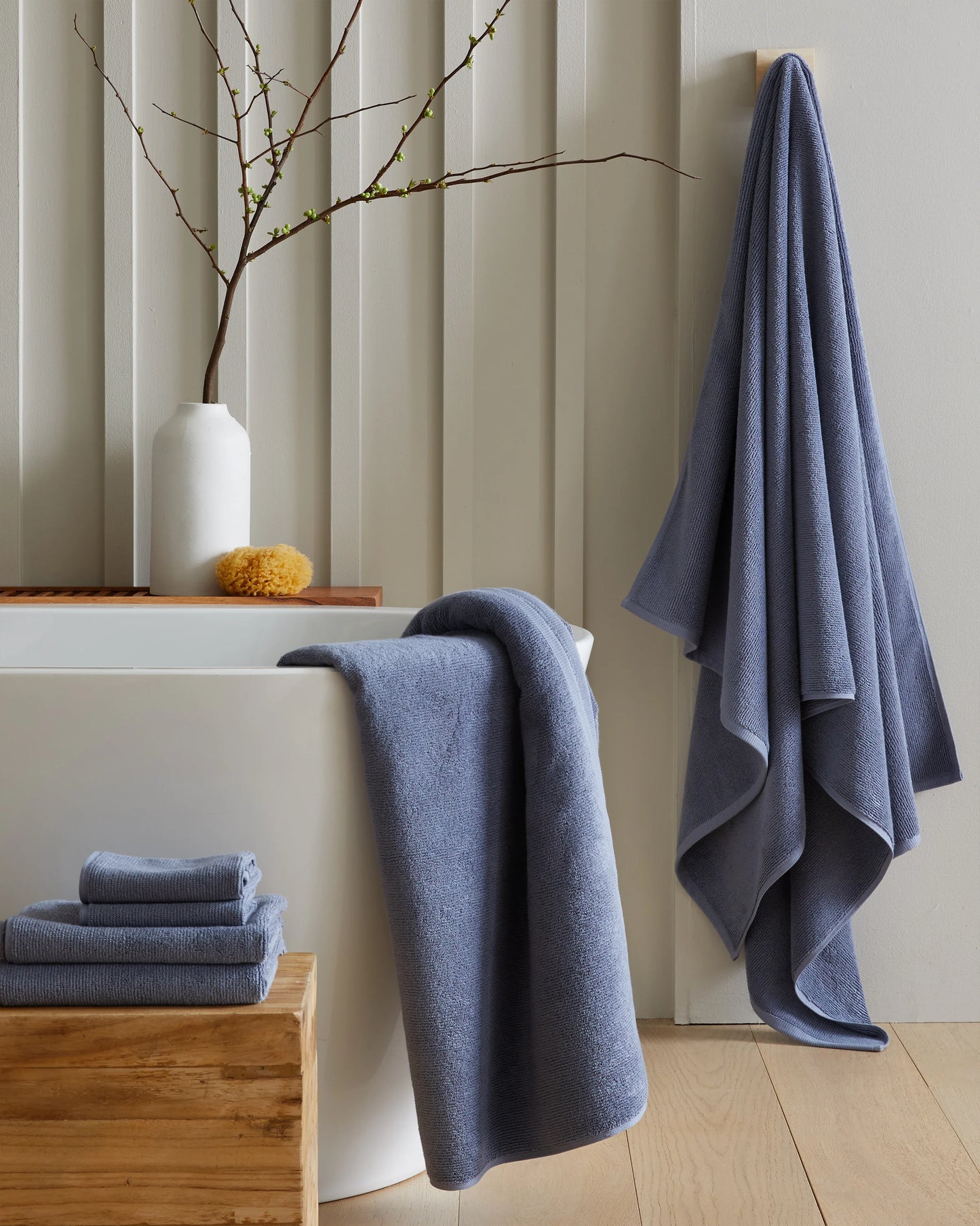 Turkish Ribbed Quick Dry Bath Sheet Bundle - One Size / Mineral
