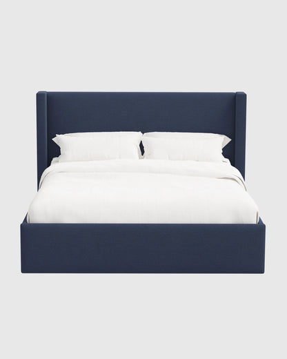 100% Linen Wingback Bed - Full / Canvas