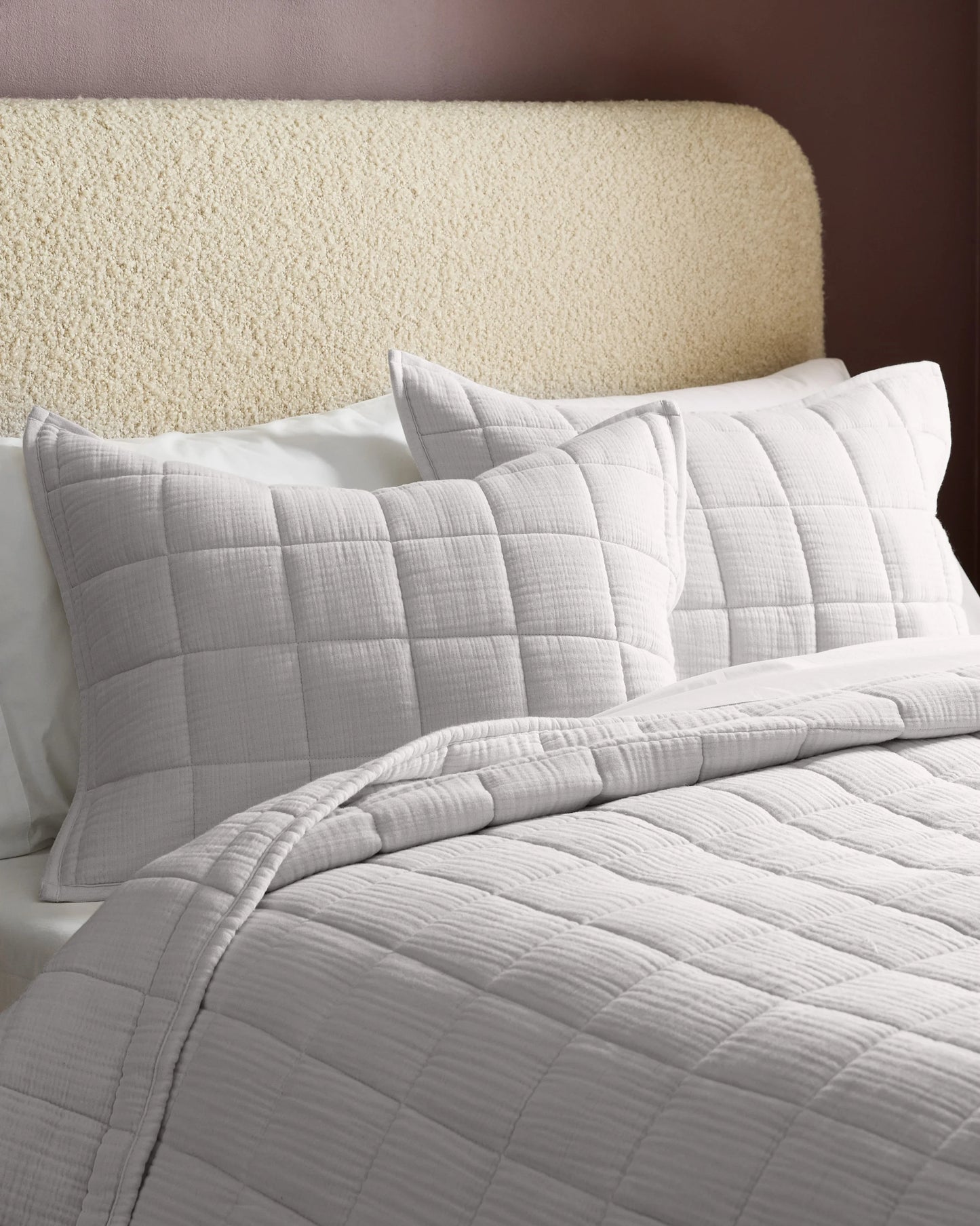 Organic Cotton Gauze Box Quilt - Twin / Mineral