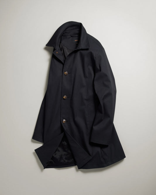 Comfort Stretch Trench Coat - S / Midnight Black