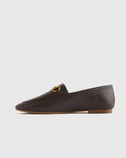 Italian Leather Horsebit Loafer - 5 / Coffee Bean