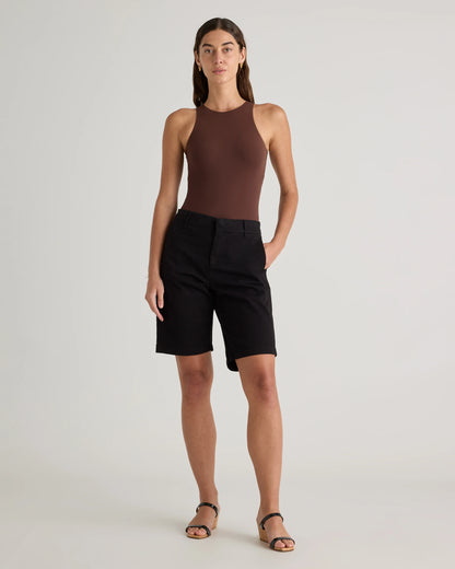 Organic Stretch Cotton Chino Bermuda Shorts - 0 / Bayberry Olive