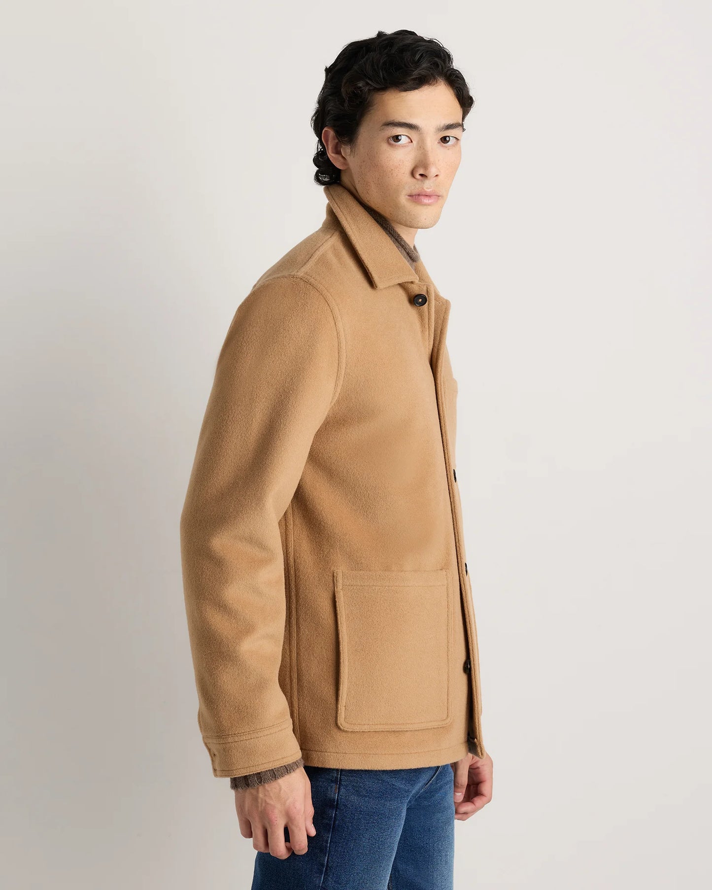 Wool Cashmere Chore Jacket - S / Black