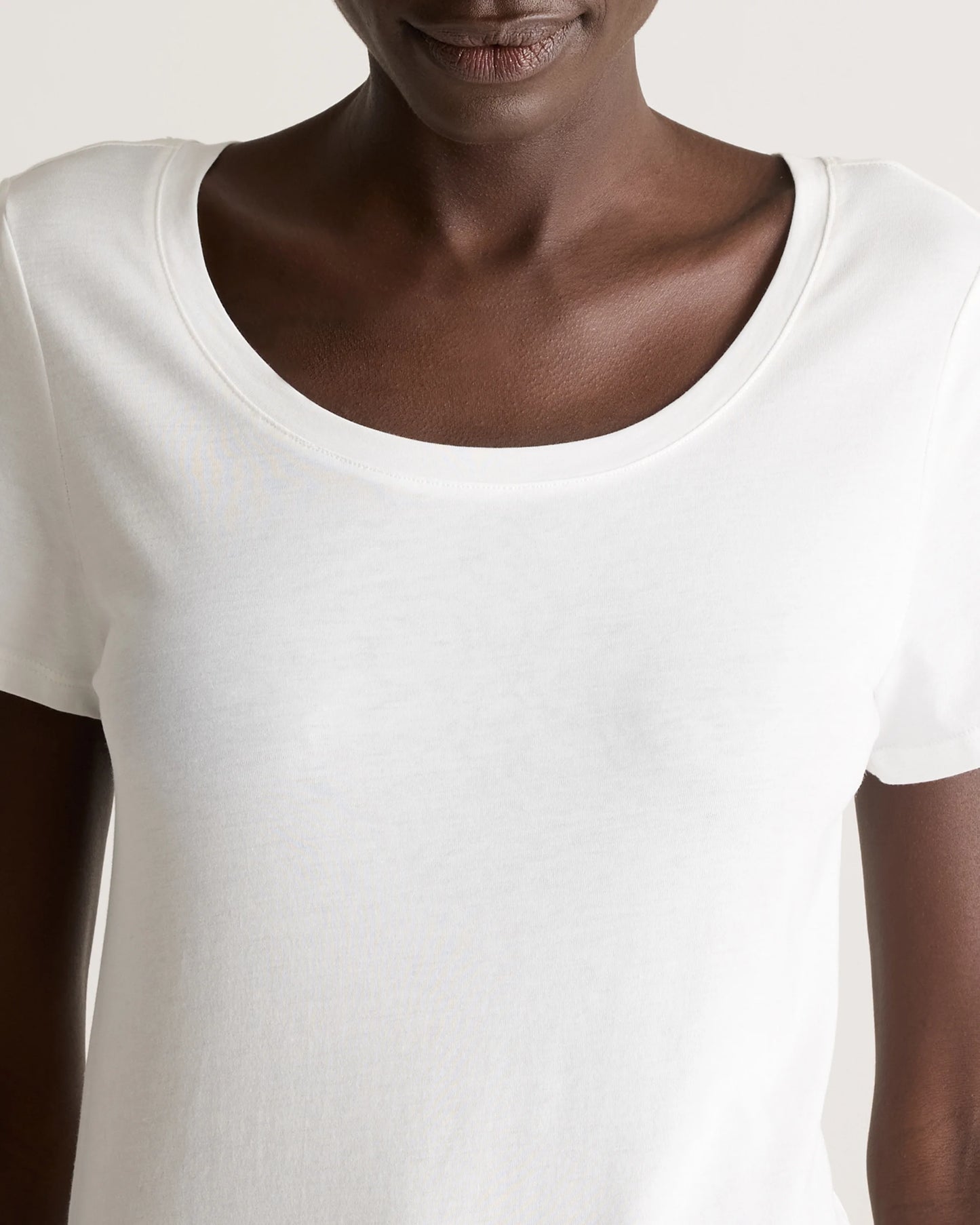 Cotton Modal Scoop Neck Tee - XS / Navy