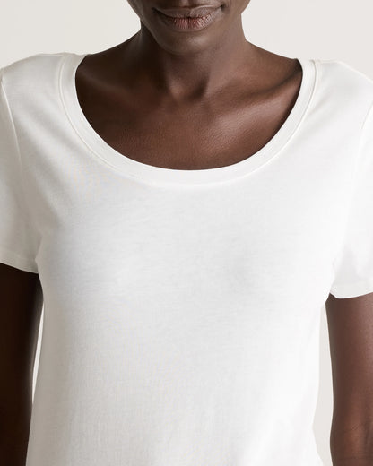 Cotton Modal Scoop Neck Tee - XS / Navy