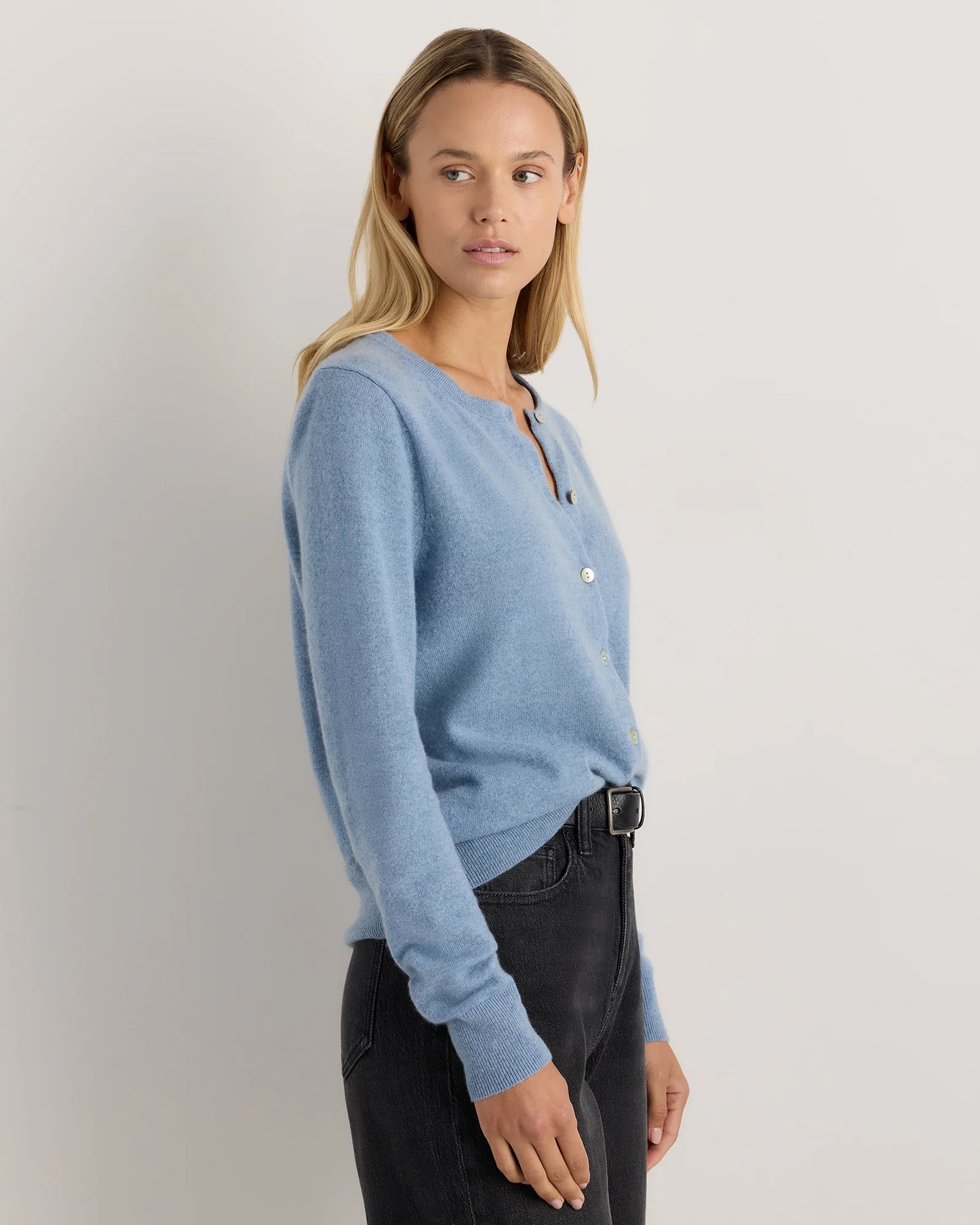 Mongolian Cashmere Cardigan Sweater - XS / Black