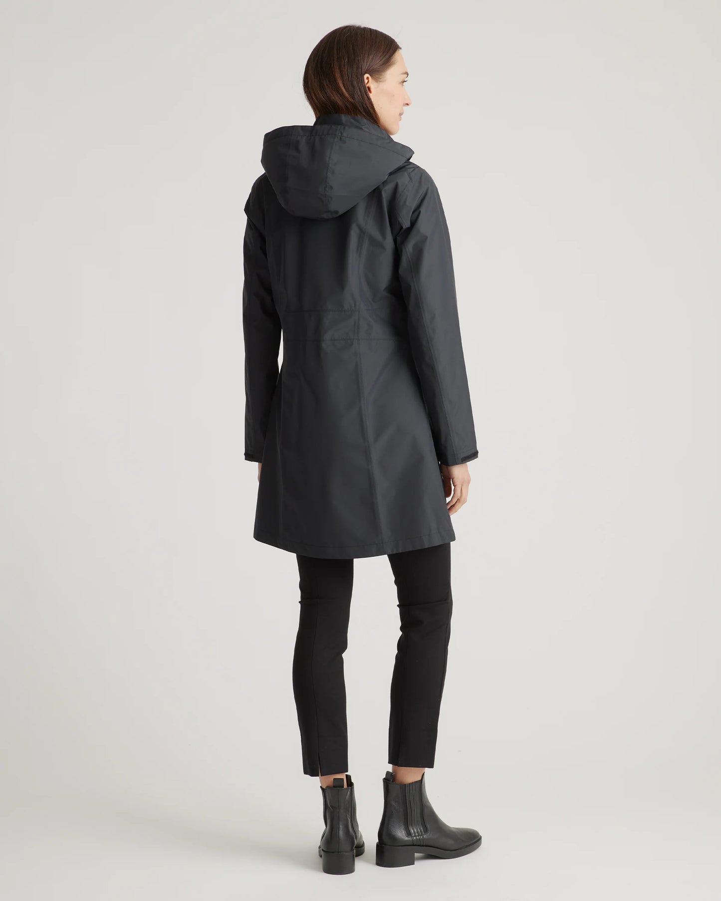 Weather Proof Long Rain Shell Jacket - XS / Ink Blue