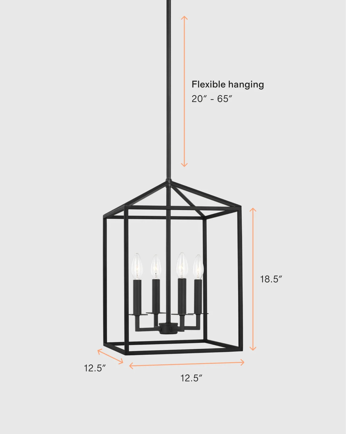 Steel Lantern Pendant Light - Small / Brass