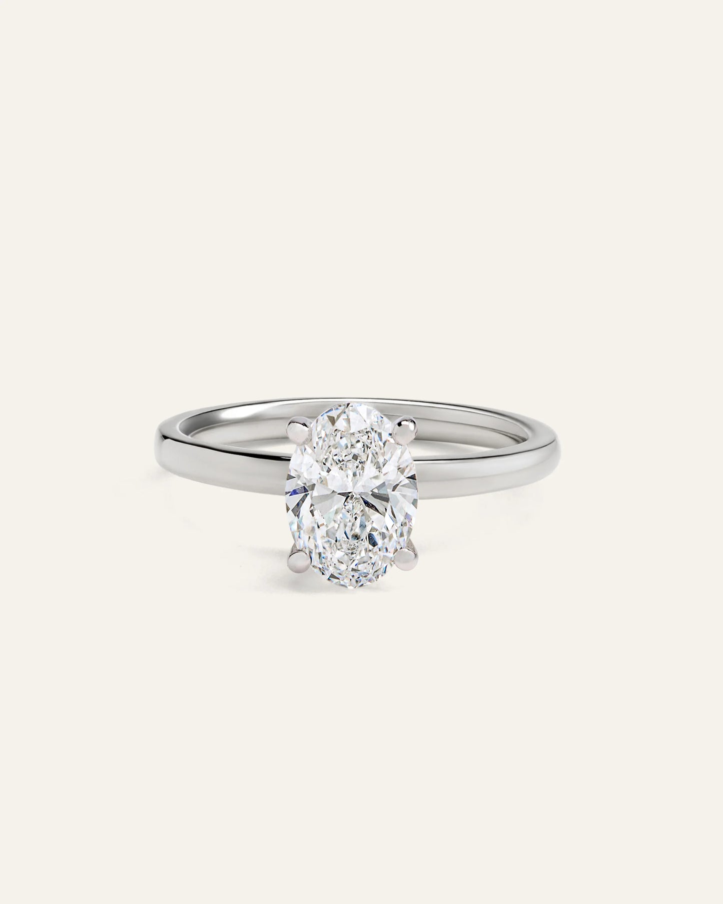 Lab Grown Diamond Oval Comfort Fit Engagement Ring - 1.50ct - 4 / Yellow Gold