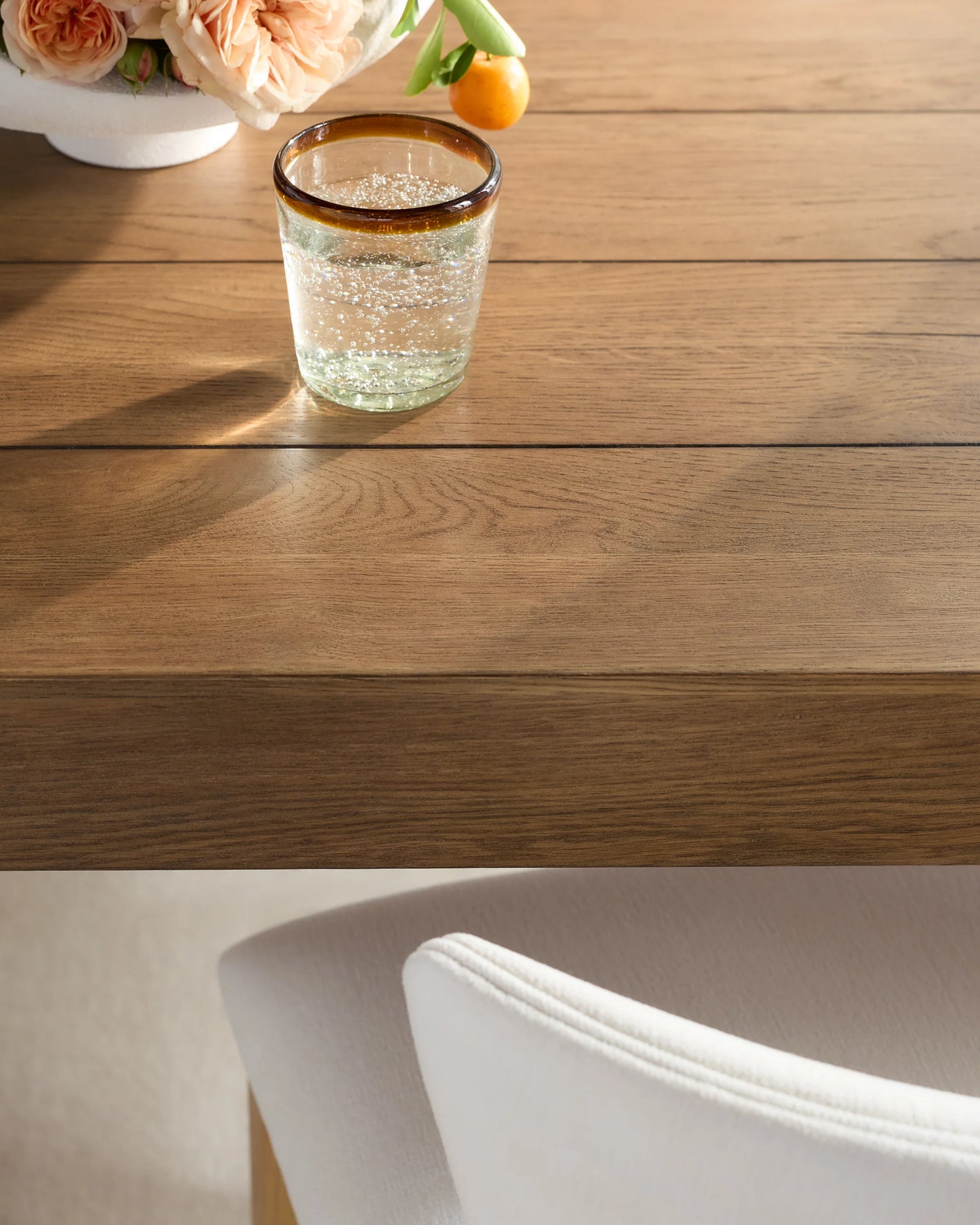 Reclaimed Oak Parsons Square Dining Table - One Size / Cafe Brown