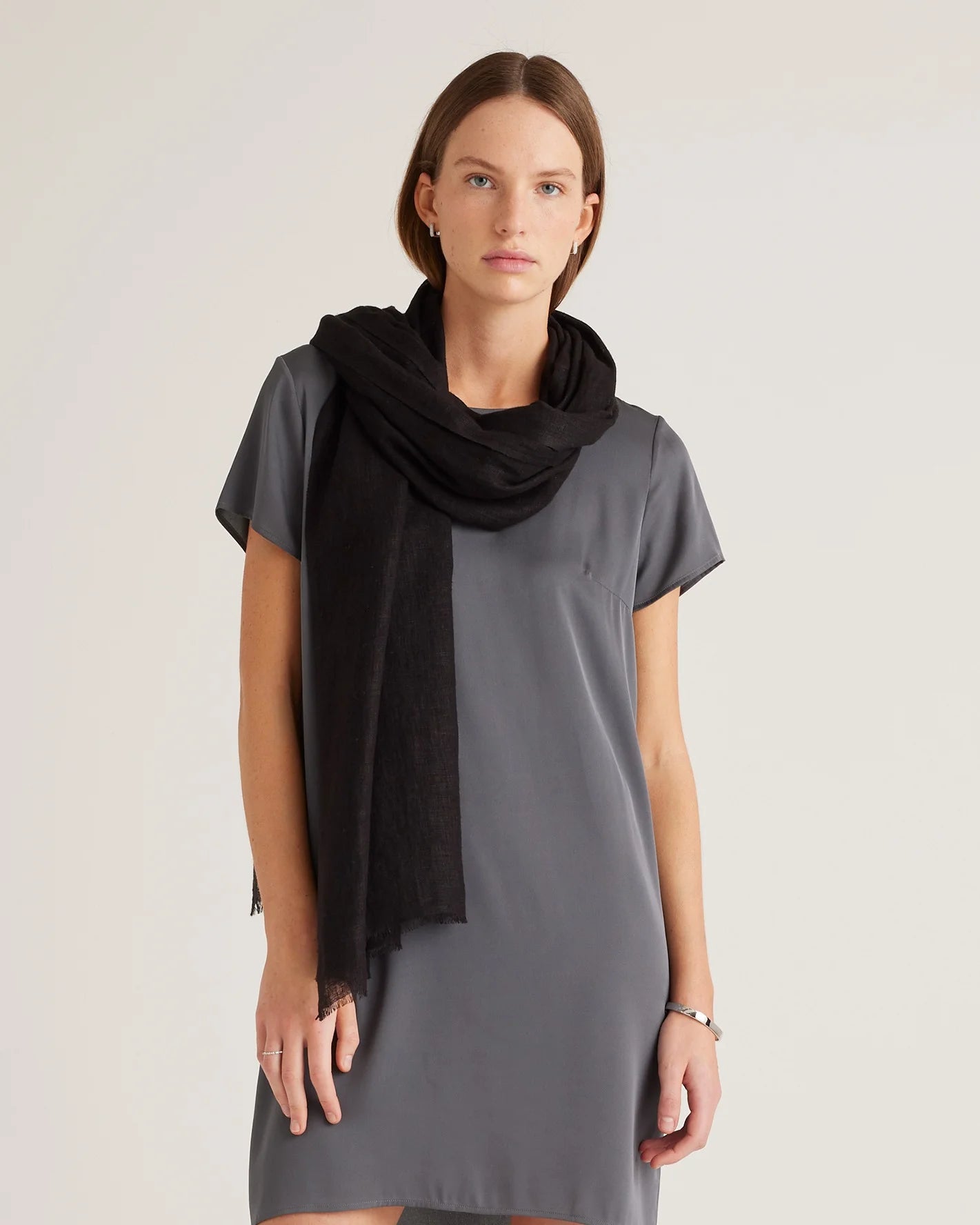 100% European Linen Scarf - One Size / Porcelain Blue