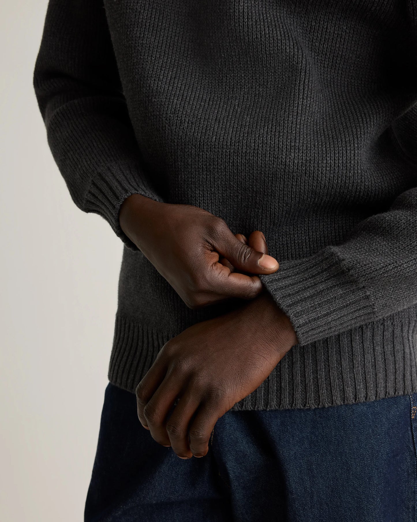100% Organic Cotton Turtleneck Sweater - S / Charcoal