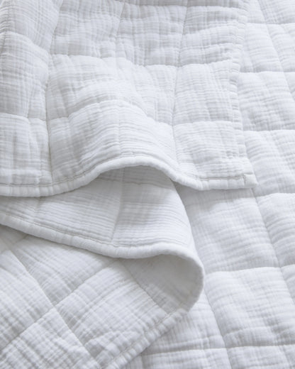 Organic Cotton Gauze Box Quilt Set - Twin / Mineral
