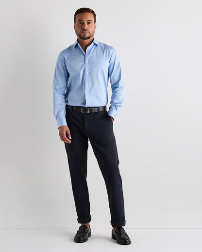 Organic Cotton Stretch Twill Dress Shirt - S / Grey Stripe