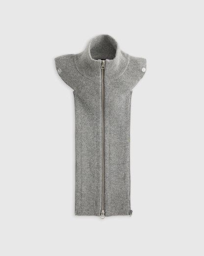 100% Mongolian Cashmere Ribbed Collar Blazer Insert - XS/S/M / Black
