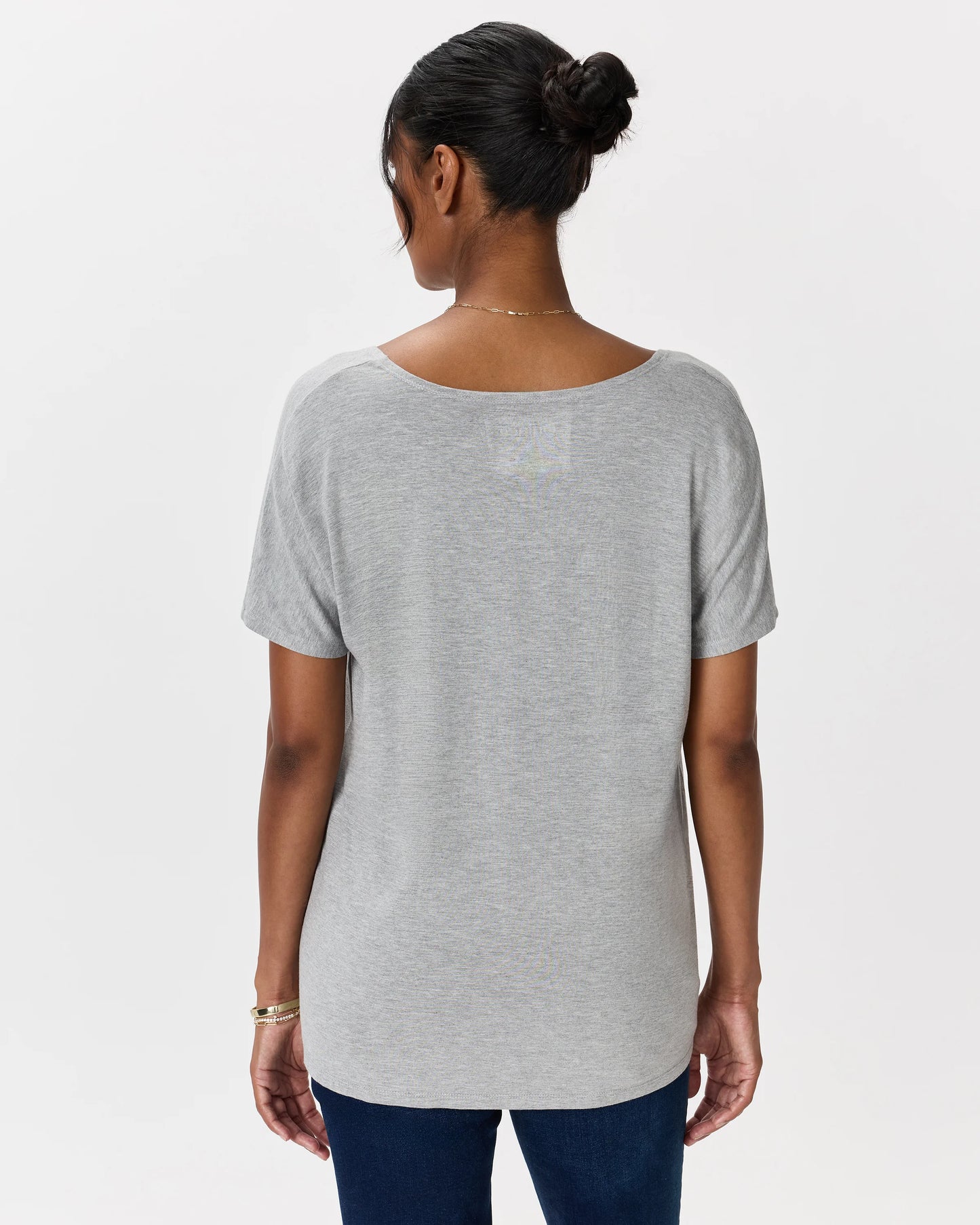 Bamboo Jersey Maternity Dolman Sleeve Tee (2-pack) - XS / White/Grey