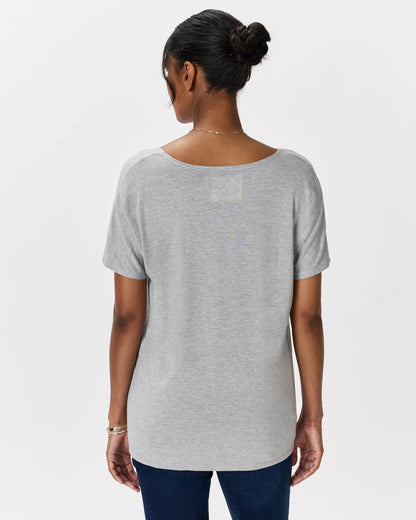 Bamboo Jersey Maternity Dolman Sleeve Tee (2-pack) - XS / White/Grey