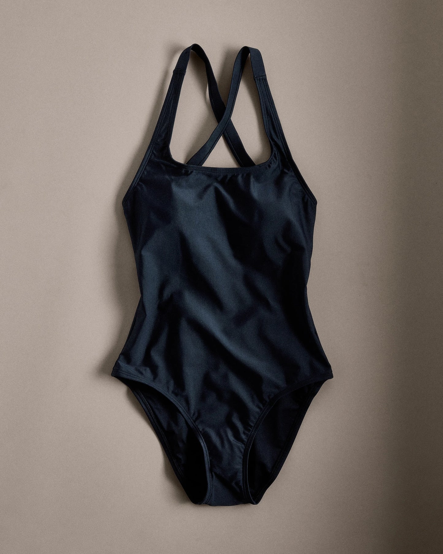 Italian Cross-Back One-Piece Swimsuit - XS / Black